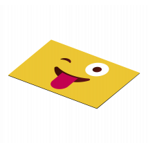 Emoji moderne visage enfants sets de table en sticker