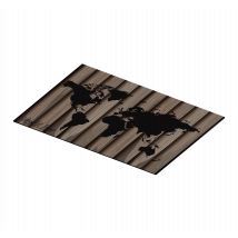 Set de table texture bois et carte du monde