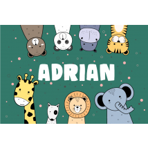 Mantel individual personalizable dibujos infantiles de animales