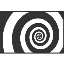Set de table rétro spirale hypnotique noire et blanche