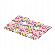 Set de table arcs-en-ciel mignons et licornes avec des diamants