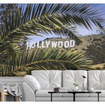 Photo murale Hollywood et feuilles de palmiers