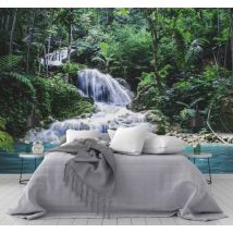 Tapisserie murale cascade d'une forêt tropicale