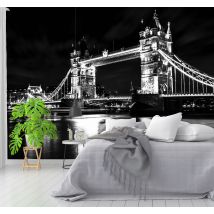 Papier peint noir et blanc de tower bridge city