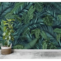 Papier peint feuilles tropicales