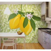 Papier peint fleur Citronnier