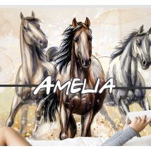 Photo murale d'animaux Trois chevaux illustrés
