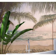 Photo murale salle de bain Paysage de plage idyllique