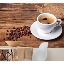 Photo murale Café sur une table en bois
