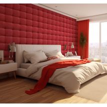 Papier peint 3d effet rembourrage cuir