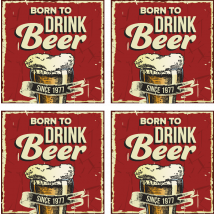 Sticker Né pour boire de la bière année personnalisable