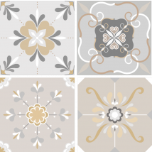 Dessous de verre gris floral