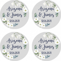 dessous de verre pour mariage Mariage floral personnalisable