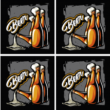 Sous-verre bière Bouteille de bière