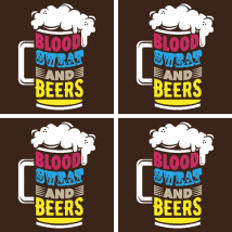 Dessous de verre bière Sang, sueur et bière