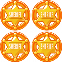 Posavasos redondo estrella sheriff con nombre