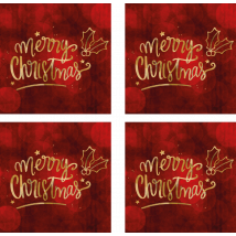 dessous de verre pour noel Joyeux noël en rouge