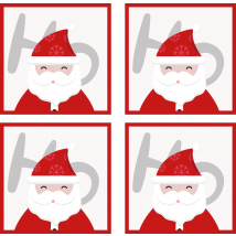 dessous de verre pour noel Père noël et hohoho