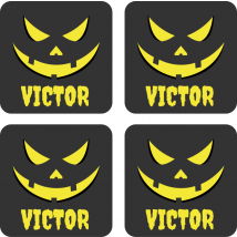 Dessous de verre Halloween personnalisé visage citrouille