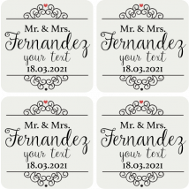 dessous de verre pour mariage Monsieur et madame