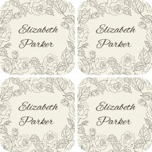 dessous de verre personnalisable Roses anciennes