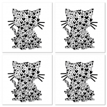 Dessous de verre tres moderne Coeurs de chat