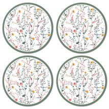 Dessous de verre fines fleurs de jardin minimalistes