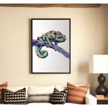 Poster abstracto con camaleon