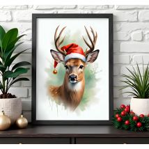 Affiche pour noel renne du père noël