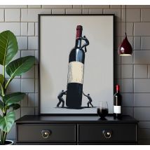 Affiche abstrait travailler sur une bouteille de vin