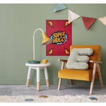 Poster mural motif super héros avec prénom
