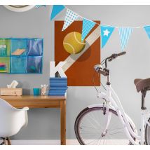 Poster mural motif balle de tennis