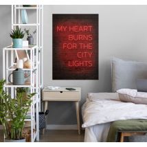 Poster néon avec texte lumineux rouge