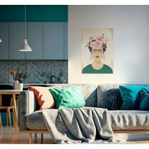 Poster art femme avec des fleurs