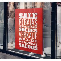 Affiche promotion de vente différentes langues