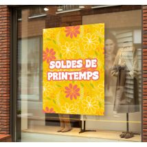 Affiche fleurs des soldes de printemps