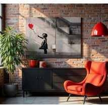 Tableau art fille avec un ballon en fuite