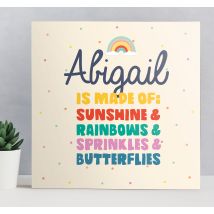 Cuadro personalizable Hecho de sol y arcoiris personalizado
