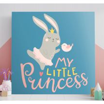 Tableau d'un lapin en tutu avec une phrase
