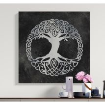 Tableau arbre de vie noir et blanc