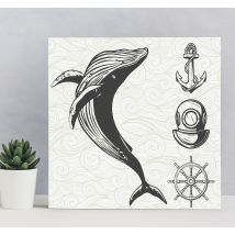 Tableau décoratif Rústico para baño marino