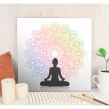 Tableau mandala Yoga arc en ciel