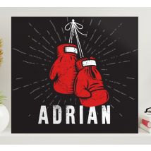 Tableau gants de boxe avec prénom personnalisé