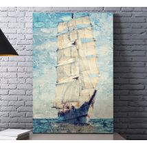 Tableau paysage mer tableau originale d'un bateau