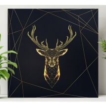 Tableau style scandinave Cerf géométrique avec de l'or