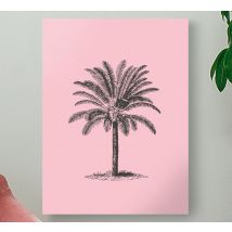 Tableau pour salle a manger Conception de palmier rose