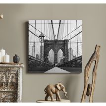 Tableau 3D pont de Brooklyn noir et blanc
