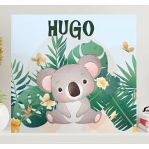 Tableau pour chambre bébé Koala mignon pour garçon avec nom