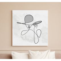 Tableau pour entrée Femme minimaliste avec chapeau
