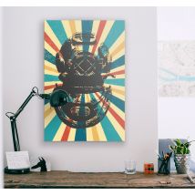 Tableau sports motif plongeur style vintage